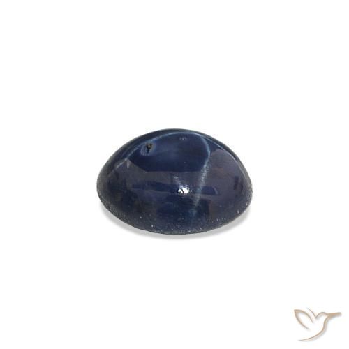 Safira estrela Azul marinho profundo Natural 0.56ct, Corte Oval, Opaco