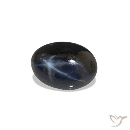 Safira estrela Azul escuro Natural 1.85ct, Corte Oval, Opaco