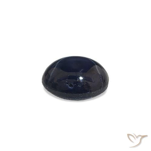 Safira estrela Azul marinho profundo Natural 0.55ct, Corte Oval, Opaco