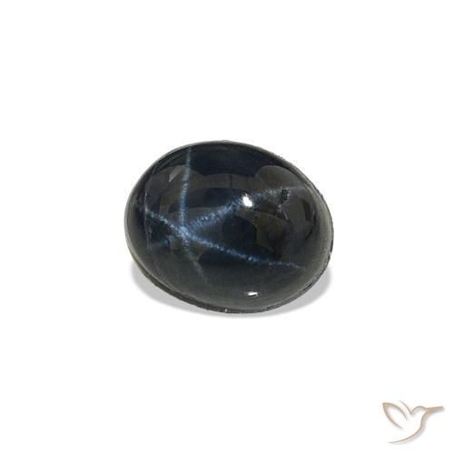 Safira estrela Noite azul Natural 0.90ct, Corte Oval, Opaco