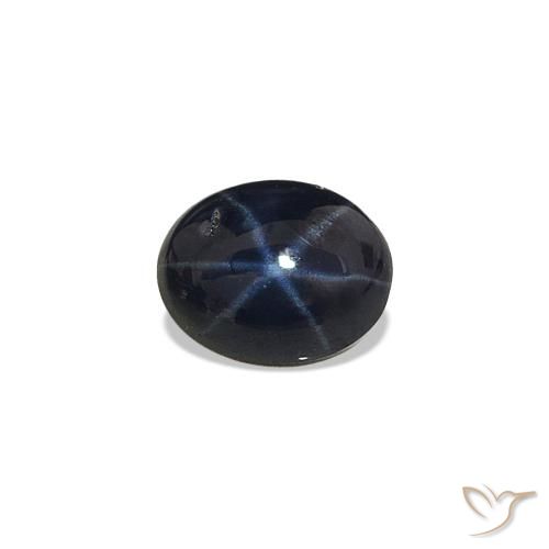 Safira estrela Azul escuro Natural 0.65ct, Corte Oval, Opaco