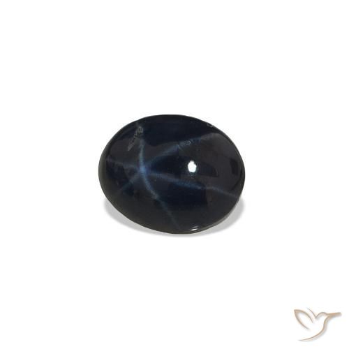 Safira estrela Azul escuro Natural 0.65ct, Corte Oval, Opaco