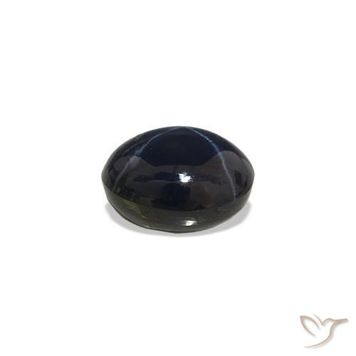 Safira estrela Azul escuro Natural 0.65ct, Corte Oval, Opaco