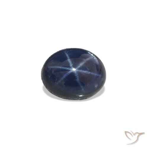 Safira estrela Azul marinho profundo Natural 0.62ct, Corte Oval, Opaco