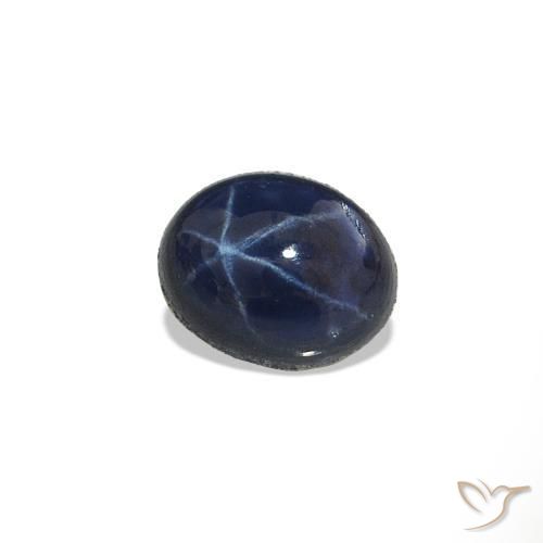 Safira estrela Azul marinho profundo Natural 0.62ct, Corte Oval, Opaco