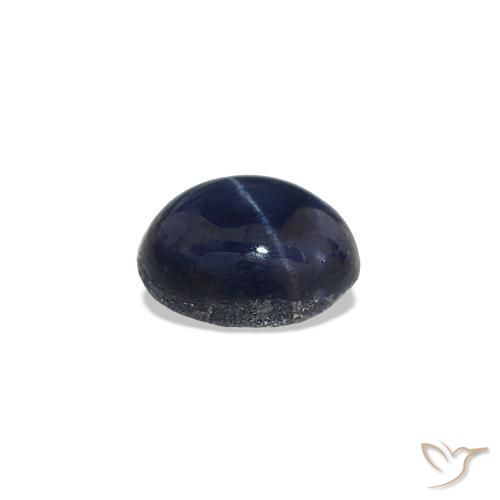 Safira estrela Azul marinho profundo Natural 0.62ct, Corte Oval, Opaco