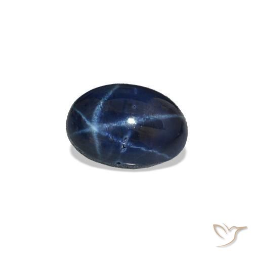 Safira estrela Azul marinho profundo Natural 0.61ct, Corte Oval, Opaco