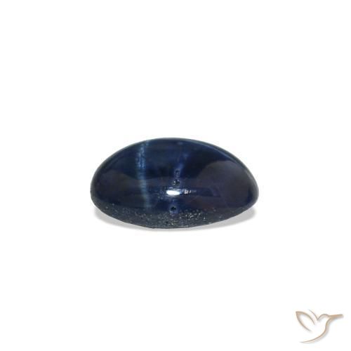 Safira estrela Azul marinho profundo Natural 0.61ct, Corte Oval, Opaco