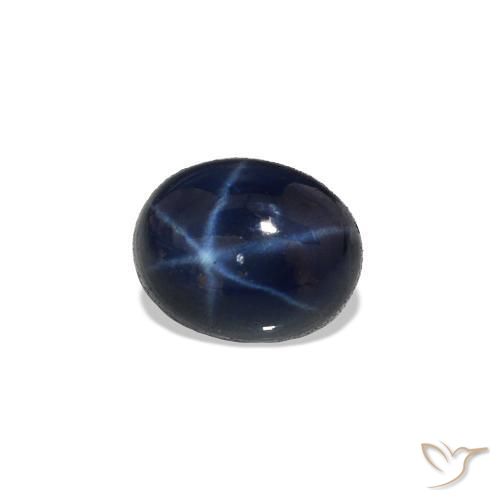 Safira estrela Azul profundo Natural 0.69ct, Corte Oval, Opaco