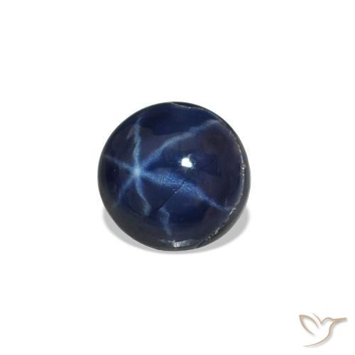 Safira estrela Azul escuro Natural 0.62ct, Redondo, Opaco