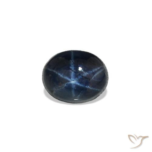 Safira estrela Azul marinho profundo Natural 0.80ct, oval, Opaco