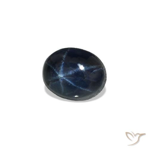 Safira estrela Azul marinho profundo Natural 0.80ct, oval, Opaco