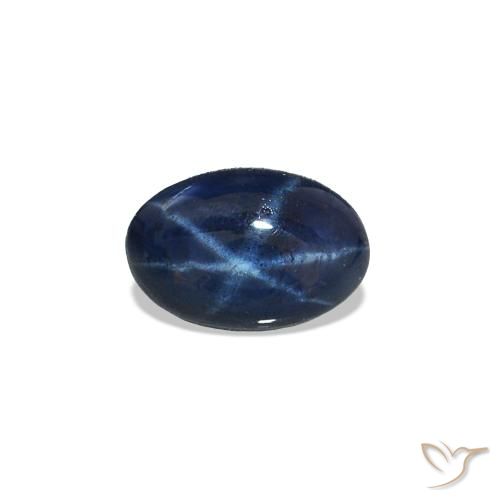 0.56ct Azul escuro Safira estrela, oval, Opaco