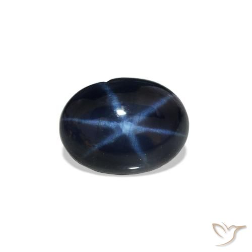 Safira estrela Azul marinho profundo Natural 1.15ct, oval, Opaco