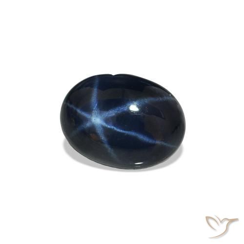 Safira estrela Azul marinho profundo Natural 1.15ct, oval, Opaco