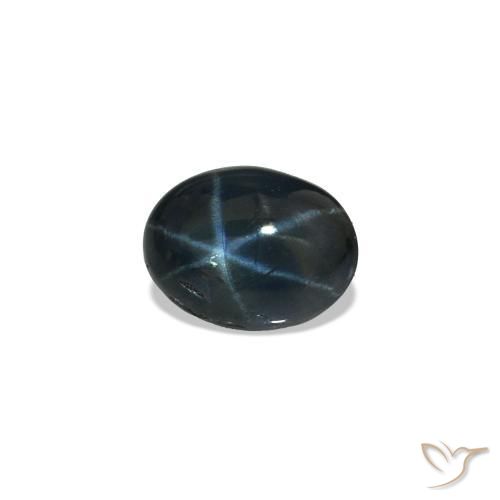 Safira estrela Azul profundo Natural 0.47ct, oval, Opaco