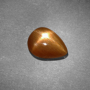 Pedra do Sol Estelar Marrom dourado Natural 1.25ct, Formato de pêra, Opaco