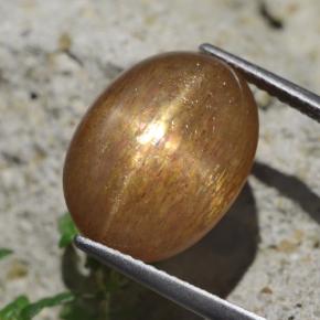 Pedra do Sol Estelar Marrom dourado Natural 9.58ct, Corte Oval, Opaco