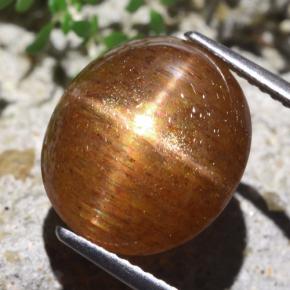 Pedra do sol estrela marrom natural 9,36ct, corte oval, opaco