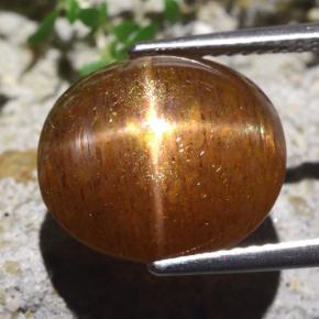 Pedra do sol estrela marrom natural 9,36ct, corte oval, opaco