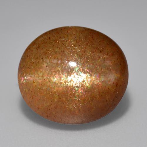 Pedra do Sol Estelar Marrom Caramelo Natural 9.11ct, Corte Oval, Opaco