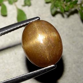 Pedra do Sol Estelar Marrom dourado Natural 6.21ct, Corte Oval, Opaco