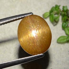 Pedra do Sol Estelar Marrom dourado Natural 5.86ct, Corte Oval, Opaco