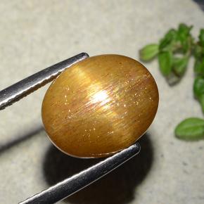 Pedra do Sol Estelar Marrom dourado Natural 5.86ct, Corte Oval, Opaco