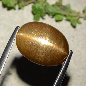 Pedra do Sol Estelar Marrom dourado Natural 7.67ct, Corte Oval, Opaco