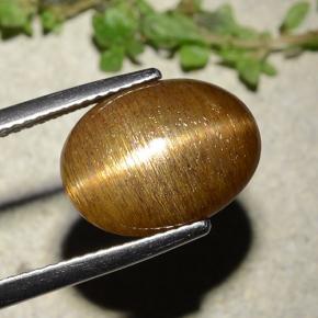 Pedra do Sol Estelar Marrom dourado Natural 7.67ct, Corte Oval, Opaco