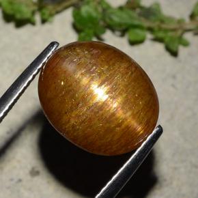 Pedra do sol estrela marrom dourado natural 8,81ct, corte oval, opaco