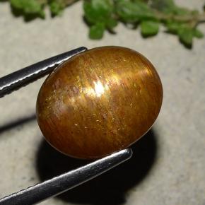 Pedra do sol estrela marrom dourado natural 8,81ct, corte oval, opaco