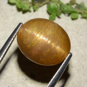 Pedra do sol estrela dourado natural 8,25ct, corte oval, opaco