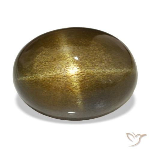 23.88ct Castanho médio Pedra do Sol Estelar, oval, Opaco