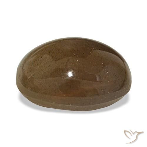 Pedra do Sol Estelar Marrom Terroso Natural 14.24ct, Corte Oval, Opaco