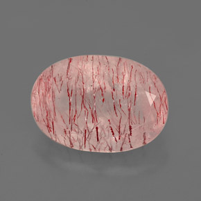 Quartzo morango rosa natural 6,33ct, transparente, transparente/translúcido