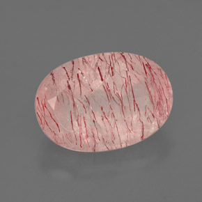 Quartzo morango rosa natural 6,33ct, transparente, transparente/translúcido