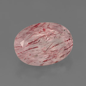 Quartzo morango rosa natural 6,54ct, transparente, transparente/translúcido