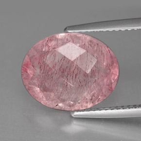 Quartzo morango rosa natural 5,72ct, transparente, transparente/translúcido