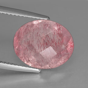 Quartzo morango rosa natural 5,72ct, transparente, transparente/translúcido