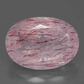 Quartzo morango vermelho natural 6,57ct, transparente, transparente/translúcido