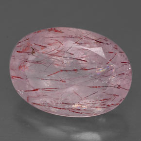 Quartzo morango vermelho natural 6,57ct, transparente, transparente/translúcido