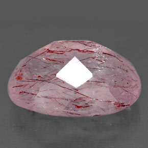 Quartzo morango vermelho natural 6,57ct, transparente, transparente/translúcido