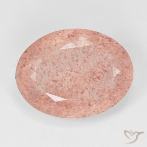 Quartzo Morango rosa médio Natural 10.41ct, oval, Translúcido