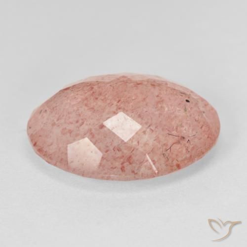 Quartzo Morango rosa médio Natural 10.41ct, oval, Translúcido