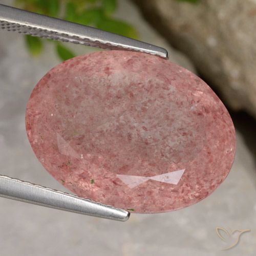 10.23ct Natural Rosa escuro Quartzo Morango, oval, Translúcido