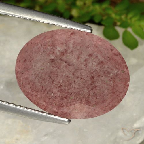 9.13ct Natural rosa rosa Quartzo Morango, oval, Translúcido