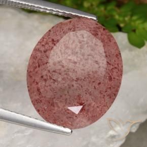 Quartzo Morango rosa médio Natural 9.98ct, oval, Translúcido