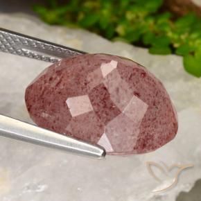 Quartzo Morango rosa médio Natural 9.98ct, oval, Translúcido