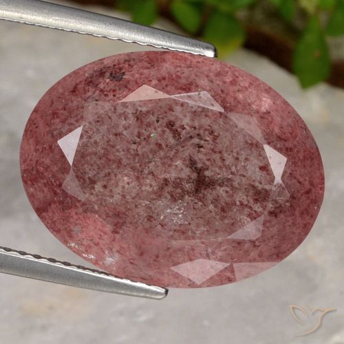 11.86ct Natural Rosa escuro Quartzo Morango, oval, Translúcido